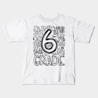 6th Sixth Grade Typography Kids T-Shirt